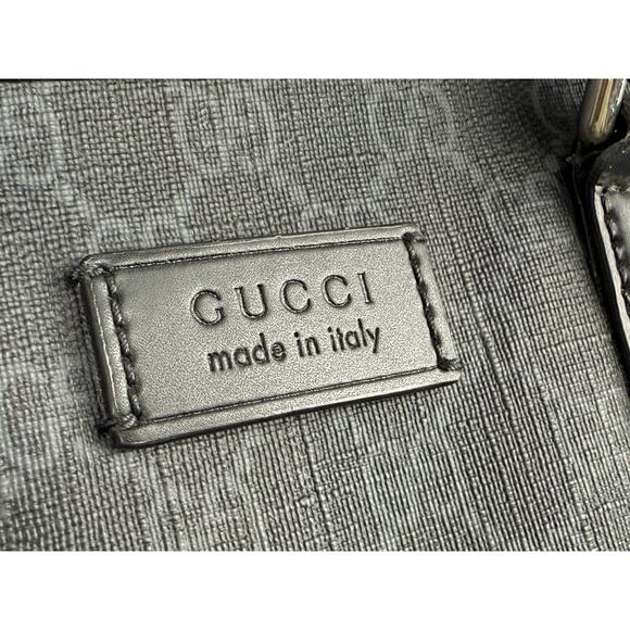 Gucci Large Savoy Duffle Bag GG Supreme Monogram Grey/Black Calfskin Trim - Picture 12 of 16